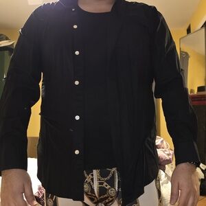 Men's Slim Fit Black Button Up Shirt